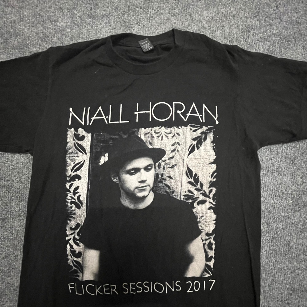 Niall Horan T-Shirt Mens Size S Black Flicker Sessions 2017 Tour Graphic Cotton